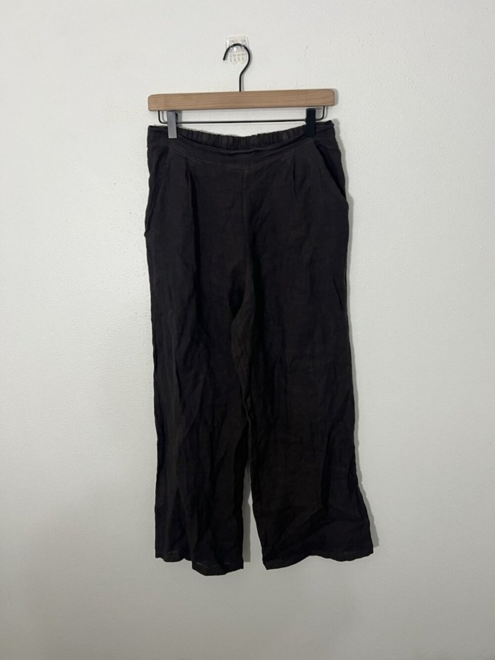 Smiling London Brown Linen Pull On Pants Size Medium/Large